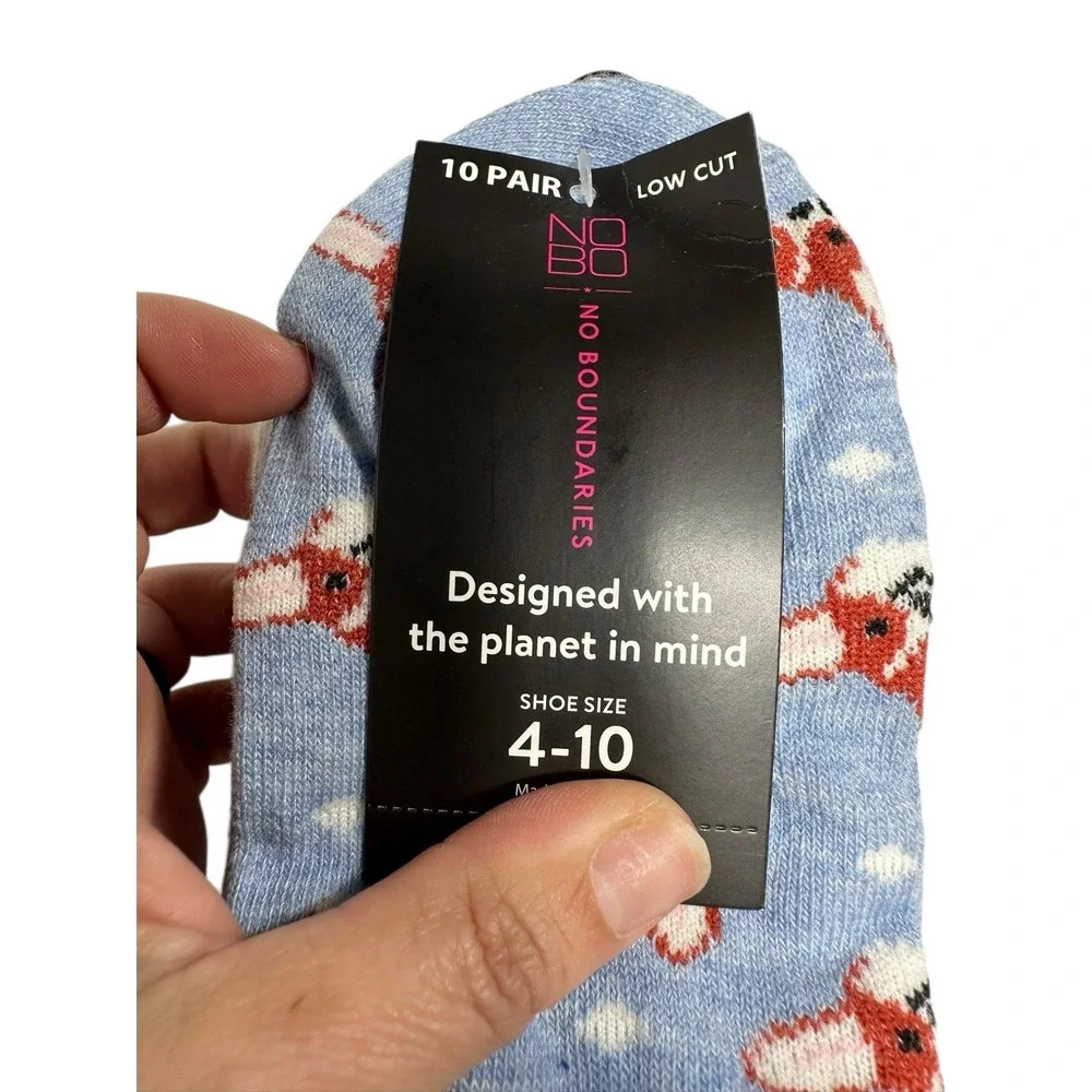 NOBO no‎ boundaries low cut ankle socks 10 pairs size 4-10